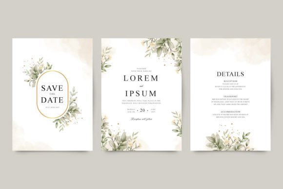 Download Wedding Invitation Template Set - Set Collection