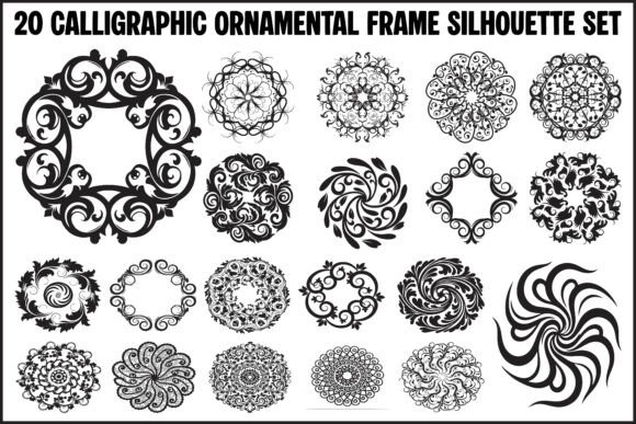 Download 20 Elegant Calligraphic Ornamental Frame - Ornament Collection